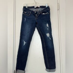 Hollister Dark Blue Distressed Skinny Jeans